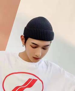 Acrylic <b>Ribbed</b> Beanie Cap Plain <b>Knit</b> Winter Hat Fold <b>Knit</b> Warm Beanie Hat For Women Logo On demand Soft cap For men - Product Image 3