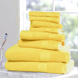 Drap de bain brodé personnalisé 100% coton éponge Durable 500gsm jaune solide motif 100x150 personnalisé imprimé maison hôtel enfants - Product Image 5