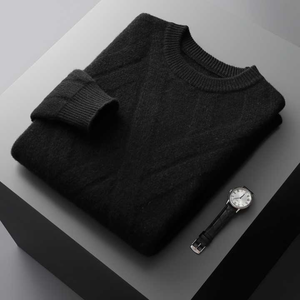 Men's 100% Cotton <b>Sweater</b> Breathable Crewneck <b>Knitted</b> <b>Sweater</b> Cotton Custom Men's Winter Knitwear ODM Supply - Product Image 2