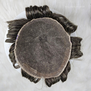 Perruque lisse et confortable en dentelle française pour hommes, toupet souple, système de dentelle transparent, remplacement indien optimal pour - Product Image 2