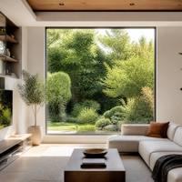 Fenêtre Fixe Minimaliste en Alliage d'Aluminium, Design Moderne Personnalisé, Isolation Thermique pour Villa et Hôtel, Garantie 5 Ans