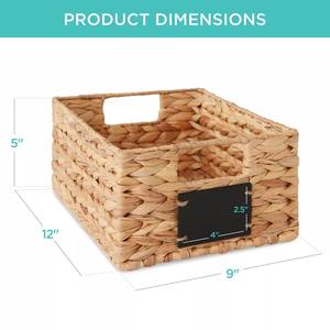 Lot de 4 paniers de rangement rectangulaires en jacinthe d'eau avec tableau noir pour organisateur d'épicerie rangement et décoration de cuisine vente en gros - Product Image 2