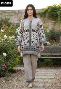 Indian Casual and Daily Wear Poly-<b>Linen</b> Co-ord <b>Set</b> with Beautiful Digital Print Kurtis <b>Set</b> with Plus Size Available for Women - Product Image 3