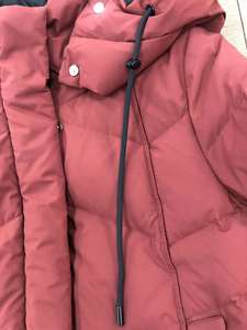 Chaqueta acolchada de nailon a prueba de viento para hombre de High Street, cremallera, granate, decoración personalizada, ropa informal para exteriores, chaquetas largas de manga larga - Product Image 3