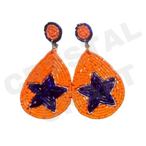 Pendientes de Águilas con cuentas para mujer Color patriótico naranja blanco azul para boda o día conmemorativo - Product Image 5