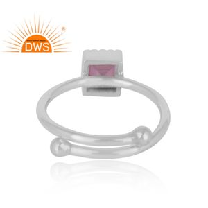 แหวนพลอยบุษราคัมสีชมพูธรรมชาติดีไซน์แบบทำด้วยมือของผู้ผลิต - Product Image 4