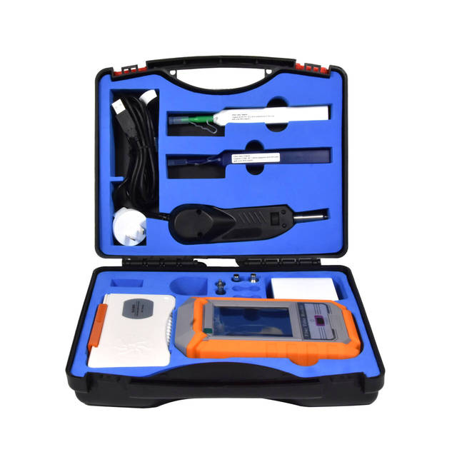 FVM-100 Fiber Optic Inspection Tool 400 Times End Face Inspection with 3.5 Inch Screen Fiber Microscope Display for FTTH Use