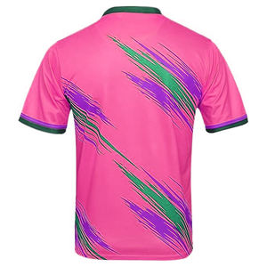 Maillot de football rose à manches courtes, séchage rapide, léger, imperméable, pour hommes, adultes, style équipe, 100% polyester, coupe automatisée - Product Image 2