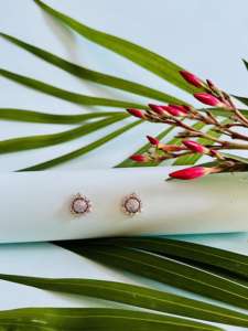 Boucles d'oreilles en or rose 14 carats HER00393 naturel H I diamant rond taille brillant SI3 I1 fournisseur en gros - Product Image 4