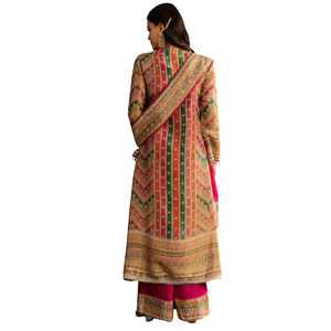 Kurta ทิชชู่สีชมพูกับ organza Palazzo and dupatta ขายส่งเสื้อผ้าพื้นเมืองสำหรับผู้หญิง - Product Image 5