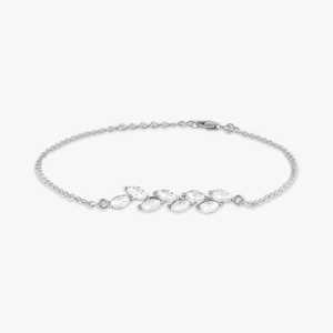 Nouveauté Bracelet tennis à chaîne fine en argent sterling 925 topaze blanche naturelle de haute qualité Moissanite Marquise feuille pierre précieuse - Product Image 2