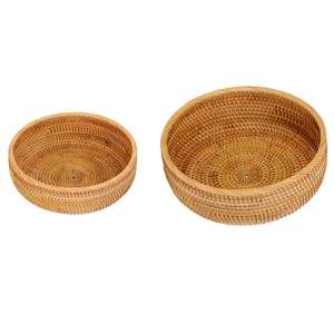 Cuenco de malla de ratán de diseño antiguo, plato de Color marrón hecho a mano, Ideal para bodas y utensilios de cocina, colección de ratán - Product Image 5