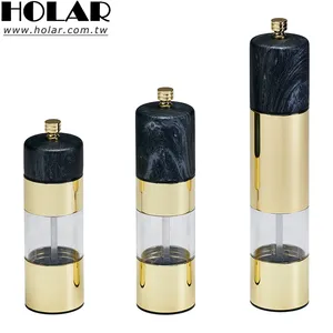 [Holar] 블랙 대리석과 골드 디자인의 NEW Everyday 스테인레스 스틸 수동 소금 및 후추 분쇄기