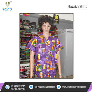 เสื้อฮาวายแขนสามส่วนสำหรับผู้ชาย,เสื้อฮาวายสำหรับวันหยุดพอดีตัวทำจากโพลีเอสเตอร์ - Product Image 3