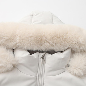 Puffy Pillar Fur Collar <b>Hooded</b> Fur <b>Coats</b> Puffer Jacket Fashion White Duck Down Jackets Female Women <b>Winter</b> <b>Ladies</b> Loose Overcoat - Product Image 4