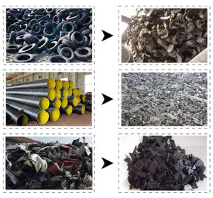 Rifiuti pp grumi di plastica utilizzati tessuto doppio albero trituratore macchina triturazione - Product Image 6