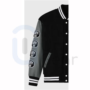 Custom High Street College <b>Baseball</b> <b>Jacket</b> <b>Men</b> Women Winter Stand Collar Outerwear Couples 100% Cotton Eco-Friendly Front Custom - Product Image 5