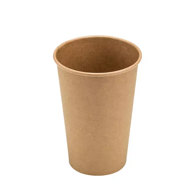 Papier kraft 16oz 360ml, tasse de papier à paroi unique compostable