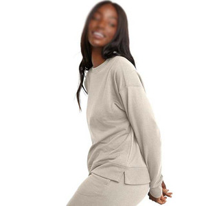 Sweats à capuche et sweatshirts en coton grande taille pour femmes Matériau personnalisé de haute qualité Service OEM Design Sweatshirts à col rond d'hiver - Product Image 3