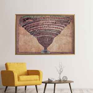 Grande impression murale d'art sacré célèbre - Toile inspirée de Sandro Botticelli, 1P : encadrée or - Product Image 1