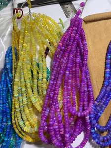 Cuentas Redondas de Ópalo Etíope Natural Teñido, Corte Brillante, Lisas, para la Fabricación de Joyas - Product Image 2