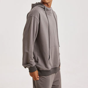 Sudadera con capucha de algodón de talla grande para hombre, ropa deportiva para entrenamiento, sudadera-Sudaderas y sudaderas para hombre - Product Image 3