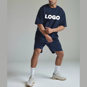 Conjunto Casual Personalizado con Logotipo para Hombre, Verano, 100% Algodón, 2 Piezas, Camisetas y Pantalones Cortos, Conjuntos Deportivos Unisex de Verano 2026 - Product Image 4