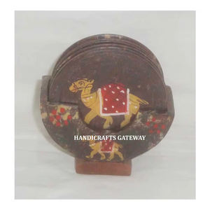 Belle et exclusive forme ronde en stéatite naturelle avec ensemble de sous-verres à thé au design chameau pour la décoration de la maison et du restaurant - Product Image 1