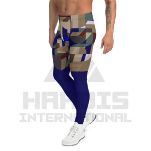 Nouveau Style Yoga Leggings Sublimation pointillé impression noir maille jambe conçu Leggings Fitness respirant hommes Leggings en vente - Product Image 5