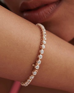 Dazzling Diamond Tennis Bracelet 15 Cents 5.33 Ct Natural Diamond G-H Color VS-SI Clarity 14K <b>Solid</b> <b>Gold</b> Hiphop Style Piece - Product Image 1