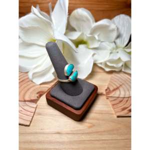 Navajo Handmade <b>Adjustable</b> Statement <b>Ring</b> Kingman Turquoise & Sterling Silver Gemstone for Everyday Wear Fine Jewelry - Product Image 2