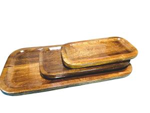 Plateau de service en bois massif de qualité supérieure, fait main, écologique et recyclable, à prix abordable, idéal pour toutes les fêtes - Product Image 5