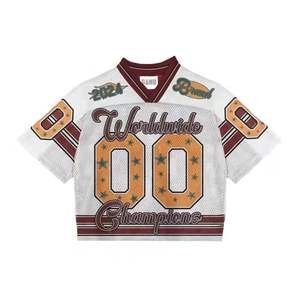 Vente en gros de maillots de football américain imprimés en polyester avec sublimation 100%, maillots de football américain à col en V personnalisés et bon marché - Product Image 4