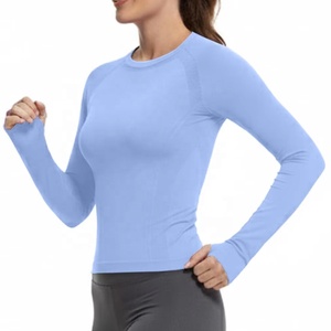 เสื้อวิ่งกลางแจ้งเสื้อกีฬายิมผ้ายืดแห้งเร็วฟิตเนสเสื้อโยคะโยคะสำหรับผู้หญิงหลวมพอดีระบายอากาศได้ดี - Product Image 3