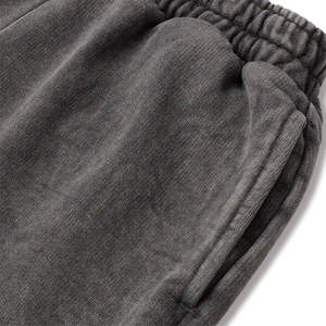 กางเกงวอร์มขาบานเอวสองข้างสำหรับผู้ชายกางเกงกันเหงื่อสำหรับฤดูหนาว2025สีดำเทาเข้ม - Product Image 6