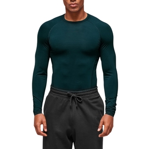 T-shirt de compression pour homme, coupe classique, manches courtes, extensible, 100% coton tricoté, séchage rapide, évacuation de l'humidité, haut d'entraînement - Product Image 4