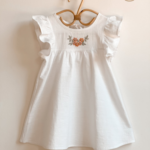 Vestido de lino suave bordado a mano para niñas, estilo informal para el primer cumpleaños de niños pequeños, OEM hecho en Vietnam - Product Image 2