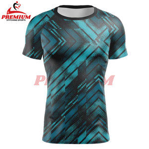 Conception personnalisée Compression Shirt à manches courtes Enfants Hommes Grappling Jiu Jitsu MMA Bjj Rash Guard Rashguard Fighting Shirt - Product Image 4