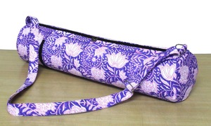 กระเป๋าใส่เสื่อโยคะผ้าฝ้ายลายดอกไม้สีม่วงแบบอินเดีย พร้อมสายสะพายไหล่ ดีไซน์หรูหราสำหรับการเดินทาง เหมาะสำหรับผู้หญิง แฟชั่นฤดูร้อน - Product Image 4