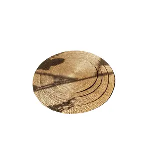 Tapis rond décoratif en jacinthe d'eau de haute qualité/paillasson en paille de couleur naturelle/tapis en jonc de mer moyen avec logo personnalisé jardin de la maison - Product Image 1