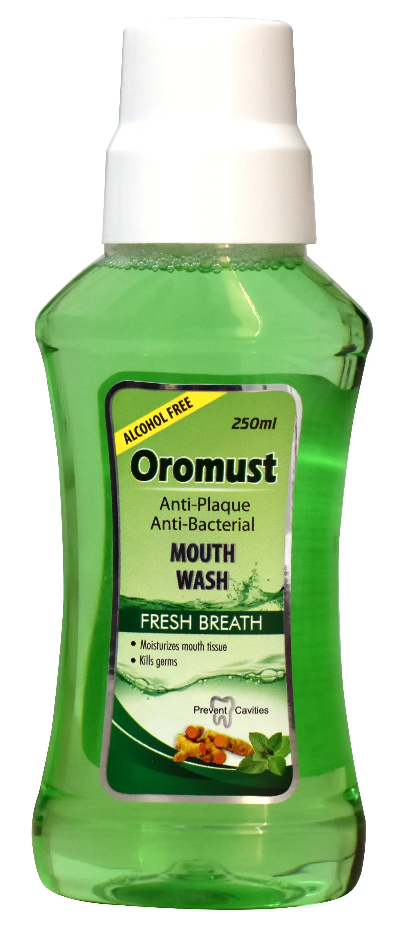 Oromust Mouthwash , Alcohol Free, Extra Whitening 250 Ml With Curcumin