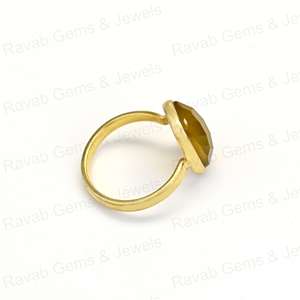 Joyería fina más vendida hecha a mano 925 anillo de bisel de plata oro rosa 12x16mm Calcedonia amarilla cojín rectangular facetado eternidad - Product Image 4