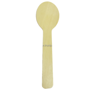 Ustensiles cuillères en bois de taille 105mm pour la cuisine, pour le service au restaurant, bord poli, surface lisse - Product Image 2