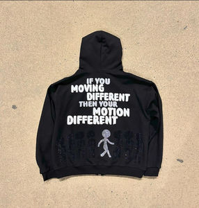 Survêtements hommes Style Vintage 100% coton polaire soleil délavé lavé DTF transfert de chaleur posséder votre Logo OEM Streetwear sweats à capuche - Product Image 5