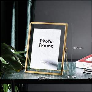 Porte-photo vintage moderne de haute qualité avec cadre en laiton et verre transparent, finition dorée, décoration de table, meilleur prix - Product Image 4