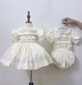 2024 nueva moda Otoño amarillo bordado Vestido de manga con volantes 100% algodón ropa de bebé niñas vestido estampado ropa ODM - Product Image 6