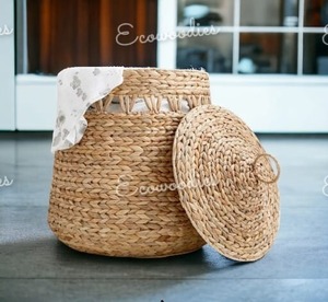 Eco-Environment Natural 100% Materials Rattan Bamboo Laundry Hamper Home Decor Handwoven Organizer Cute Handcrafted Nursery Gift - Product Image 1