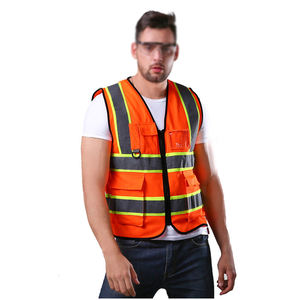 Chaleco de Trabajo Unisex Fluorescente de Alta Visibilidad, Poliéster, Reflectante, Sin Mangas, Multibolsillos, Térmico, con Impresión de Logotipo Personalizado - Product Image 3