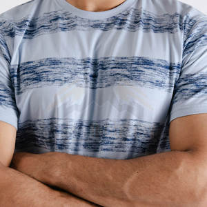 เสื้อยืดผู้ชายแห้งเร็วแบบสั่งตัดระบายอากาศผ้าถักแขนสั้นพิมพ์ลายในปากีสถาน - Product Image 3