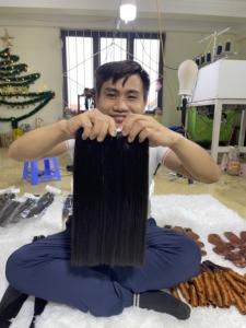 Productos de cabello humano virgen de VietNam, producto barato, largo, 40 pulgadas, cutícula recta, extensiones de cabello Natural - Product Image 3